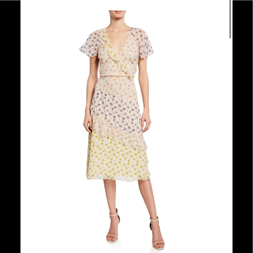 Joie Orita B Floral Midi Dress Sz 0